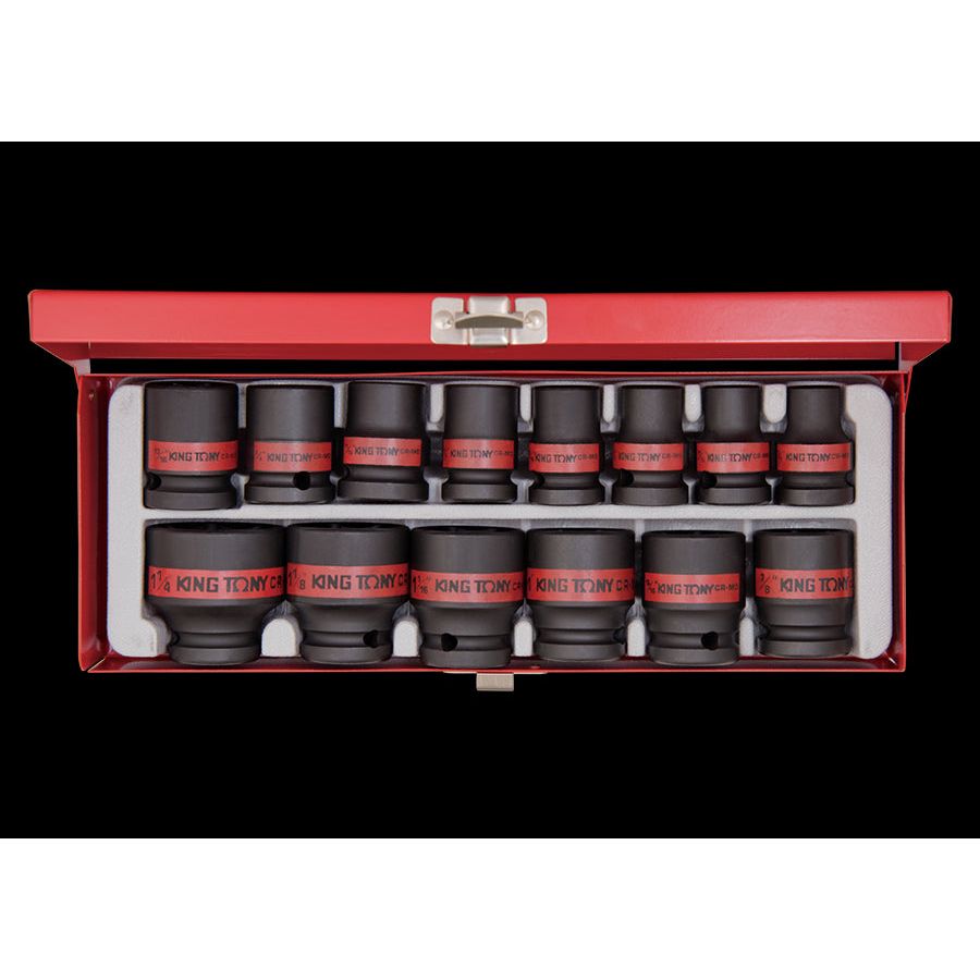KING TONY Profi-Werkzeuge - 1/2" Kraft-Steckschlüsselset, Zoll - 14 tlg. 4414SP