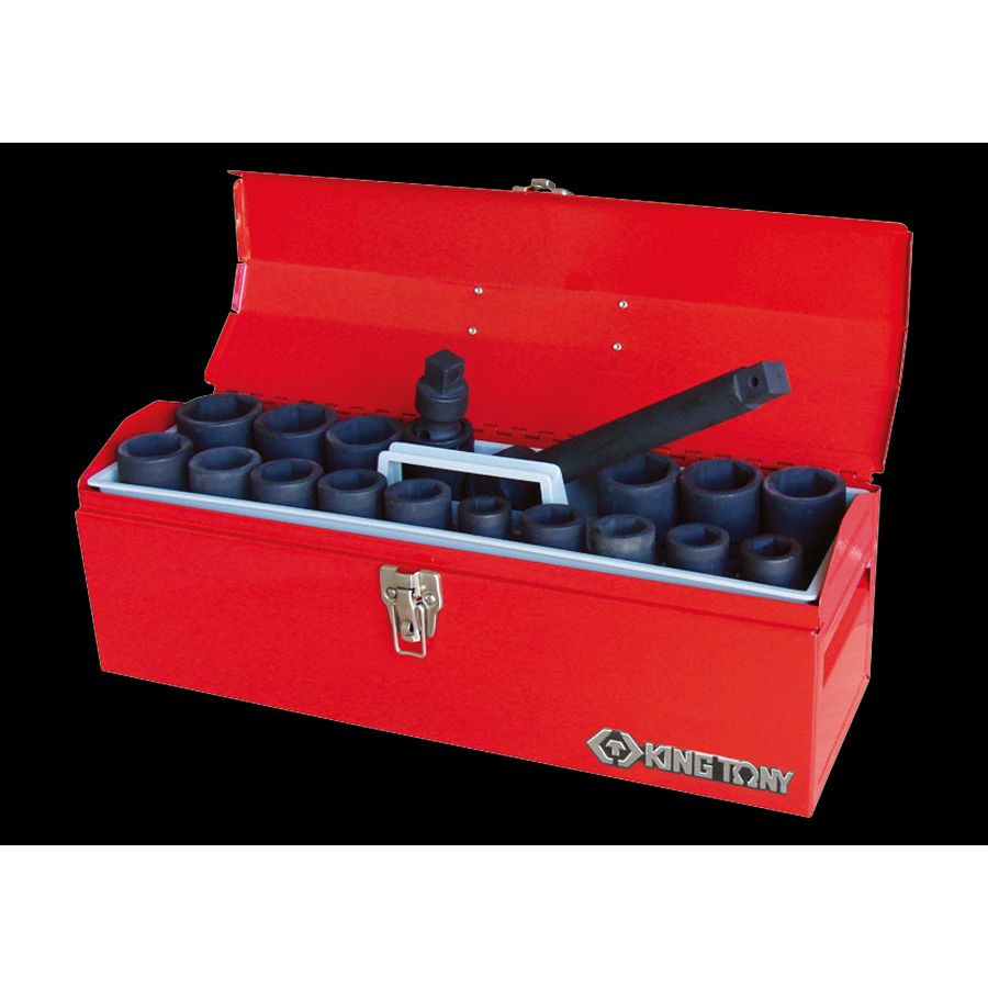 KING TONY Profi-Werkzeuge - 3/4" Werkzeugkisten-Set, Kraft-Steckschlüssel, Zoll + metrisch 6420MP01