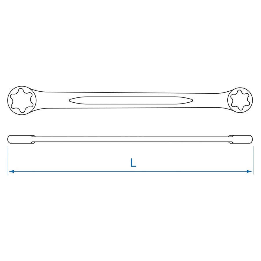 KING TONY Profi-Werkzeuge - Doppel-Ringschlüssel für Außen-TORX®-Schrauben - E6xE8 19200608