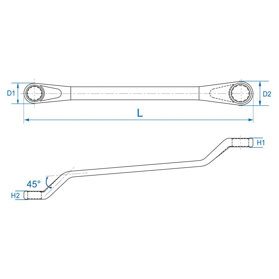 KING TONY Profi-Werkzeuge - Doppel-Ringschlüssel, metrisch - 27x32mm 19602732