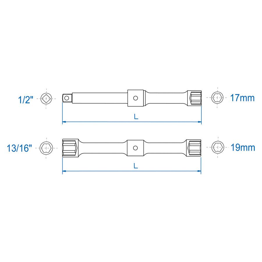 KING TONY Profi-Werkzeuge - Kreuzschlüssel, metrisch, 17-19 mm 19961721