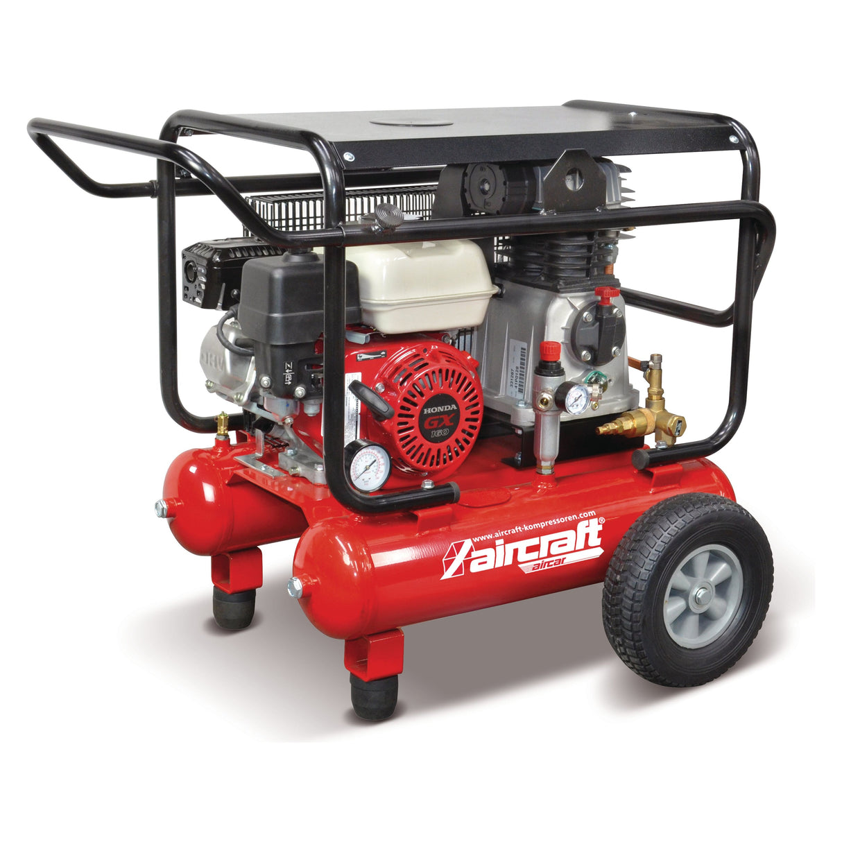 AIRCRAFT Kolbenkompressor - Mobiler Kolbenkompressor mit Honda Benzinmotor AIRCAR-BAU 500/20 B PRO SM-2005500