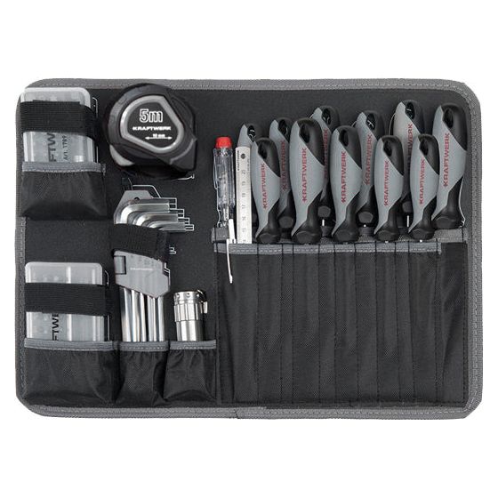 Kraftwerk BASIC LINE 1/4" + 1/2" Umschaltknarren Steckschlüsselsatz Werkzeugkoffer B100, 170-tlg