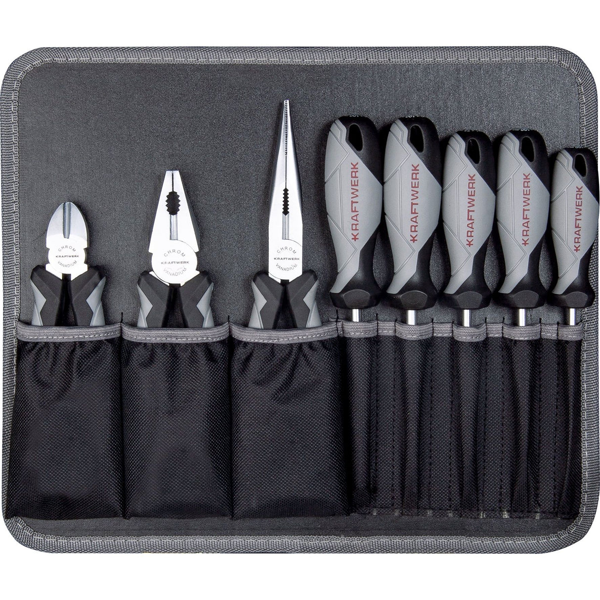 Kraftwerk BASIC LINE 1/4" + 3/8" Umschaltknarren Steckschlüsselsatz Werkzeugkoffer B143, 102-tlg