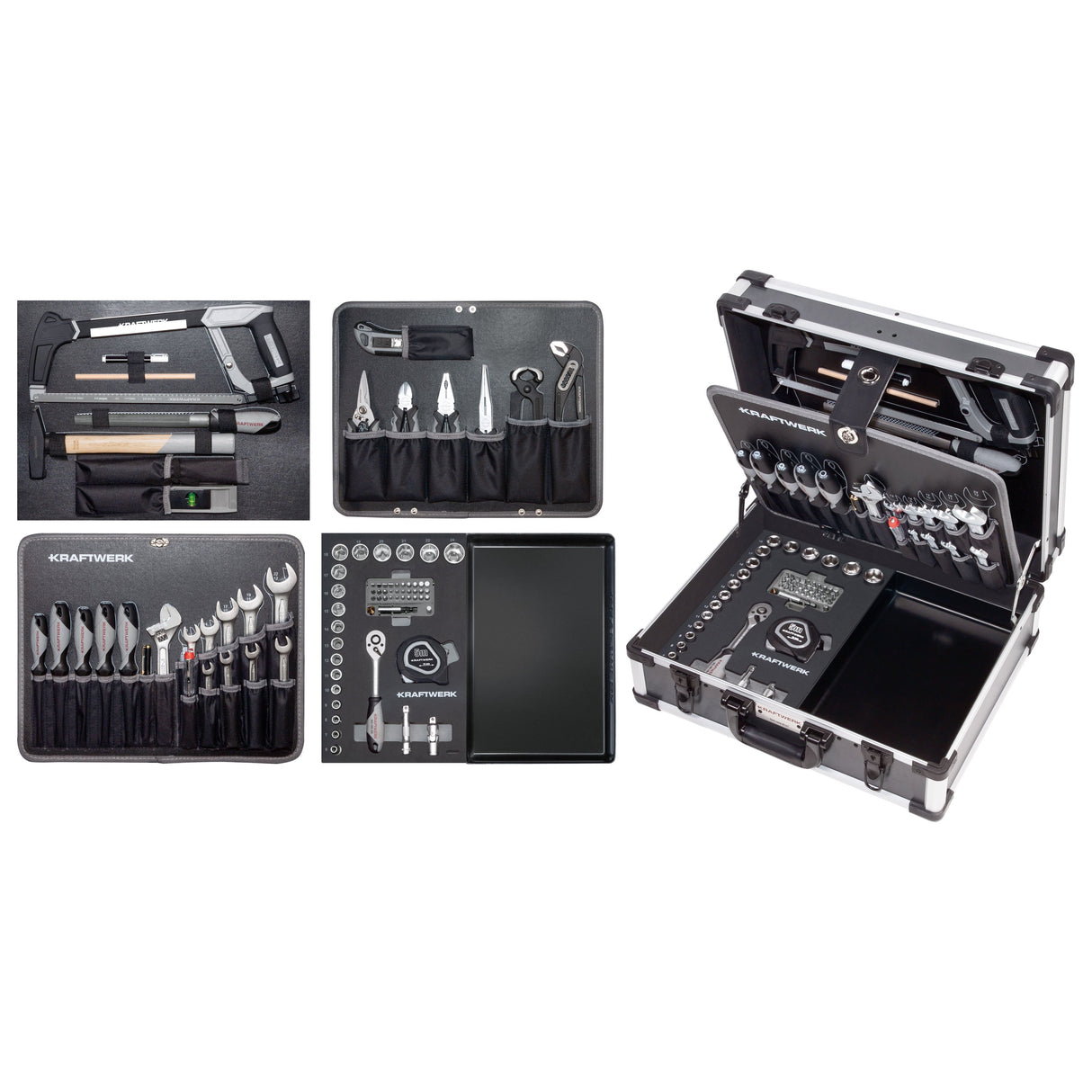 Kraftwerk BASIC LINE 3/8" Umschaltknarre Steckschlüsselsatz Werkzeugkoffer B147, 97-tlg