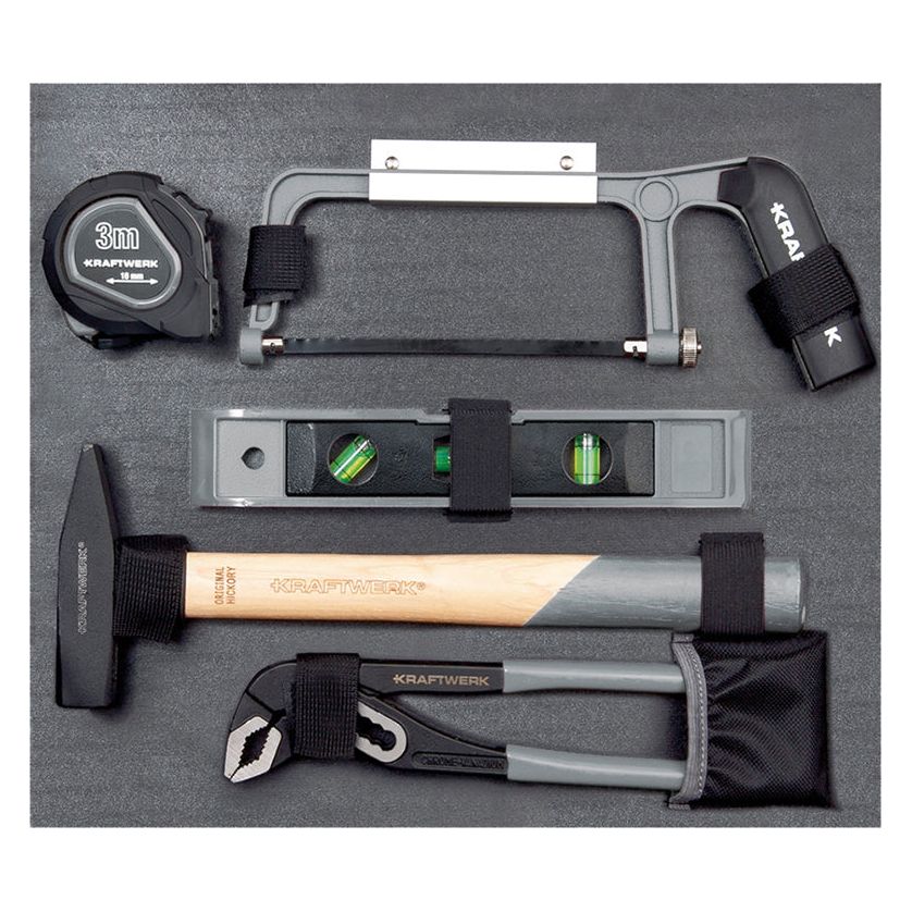 Kraftwerk BASIC LINE 1/4" + 3/8" Umschaltknarren Steckschlüsselsatz Werkzeugkoffer, mit Akkuschrauber 103-tlg