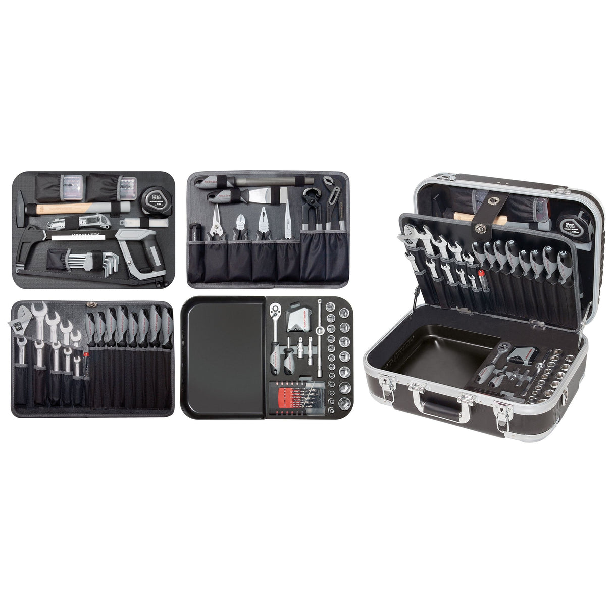 Kraftwerk BASIC LINE 3/8“ Werkzeugkoffer B160 mit Kunststoffschale, 162-tlg