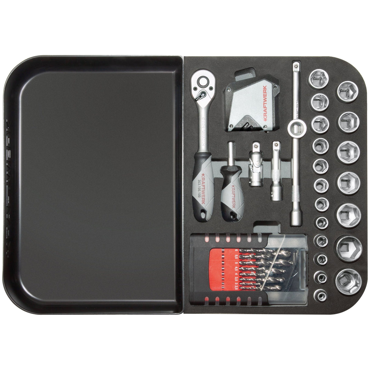 Kraftwerk BASIC LINE 3/8“ Werkzeugkoffer B160 mit Kunststoffschale, 162-tlg