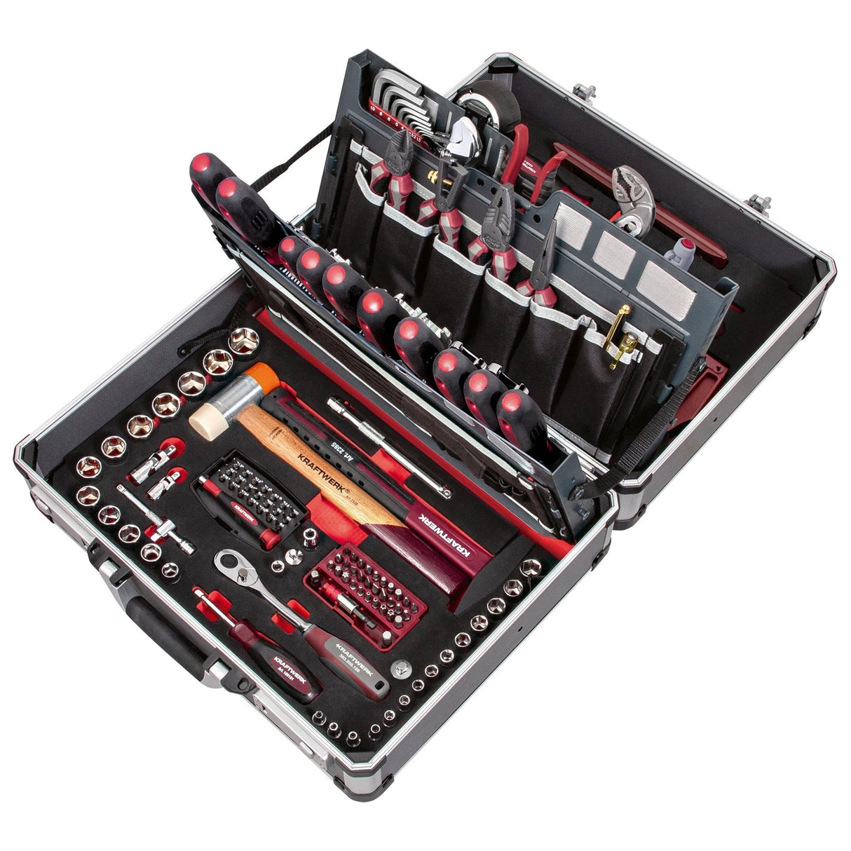 Kraftwerk PRO LINE 3/8" Umschaltknarre Steckschlüsselsatz Service-Werkzeugkoffer P500, 154-tlg