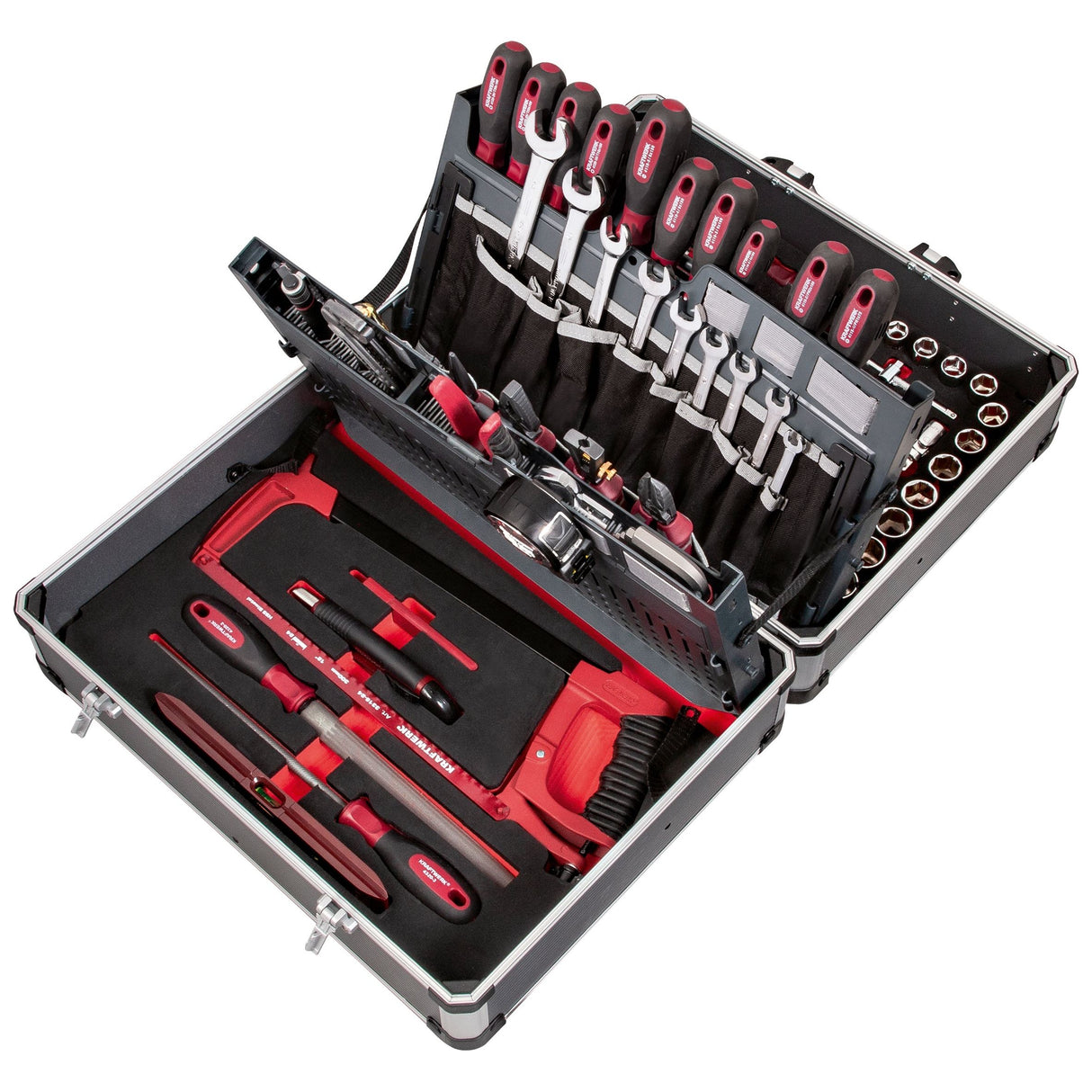 Kraftwerk PRO LINE 3/8" Umschaltknarre Steckschlüsselsatz Service-Werkzeugkoffer P500, 154-tlg