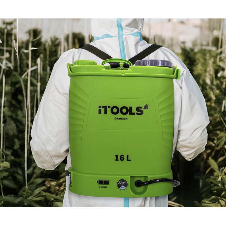 ITOOLS 16L Akku Drucksprühgerät inkl. Ladegerät und Akku - 4 bar Druck - 3,1 L/min - ITPU16BB