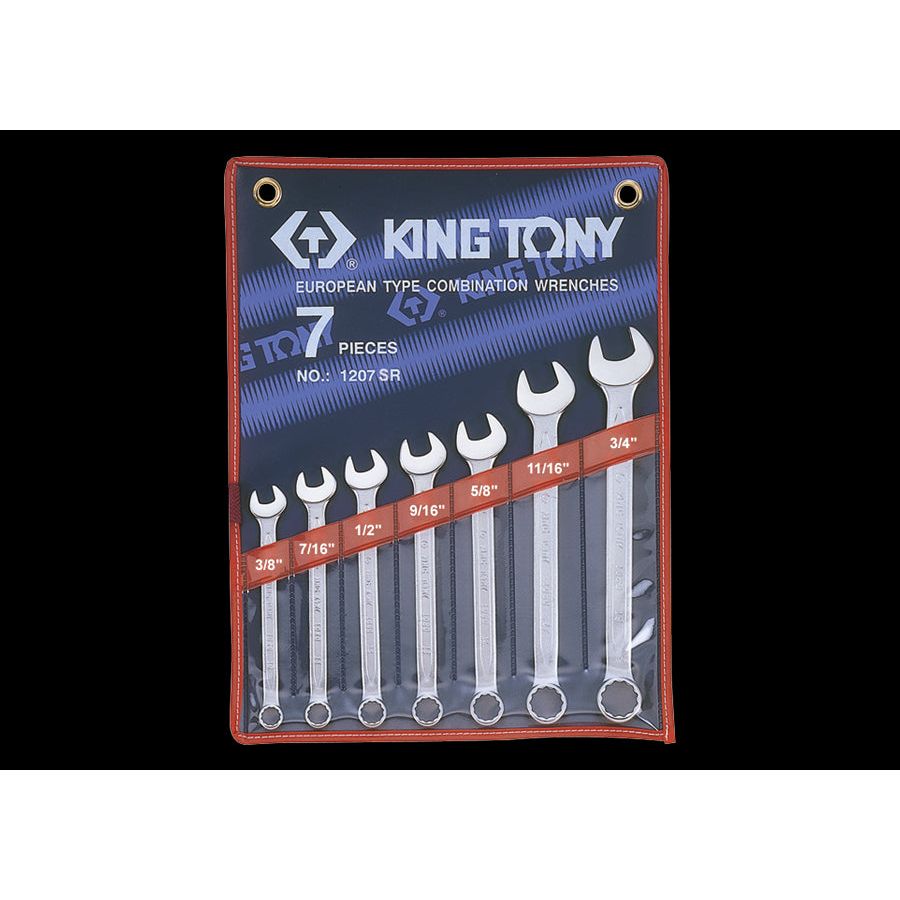 KING TONY Profi-Werkzeuge - Kombischlüssel-Set, Zoll - 7 tlg. 1207SR