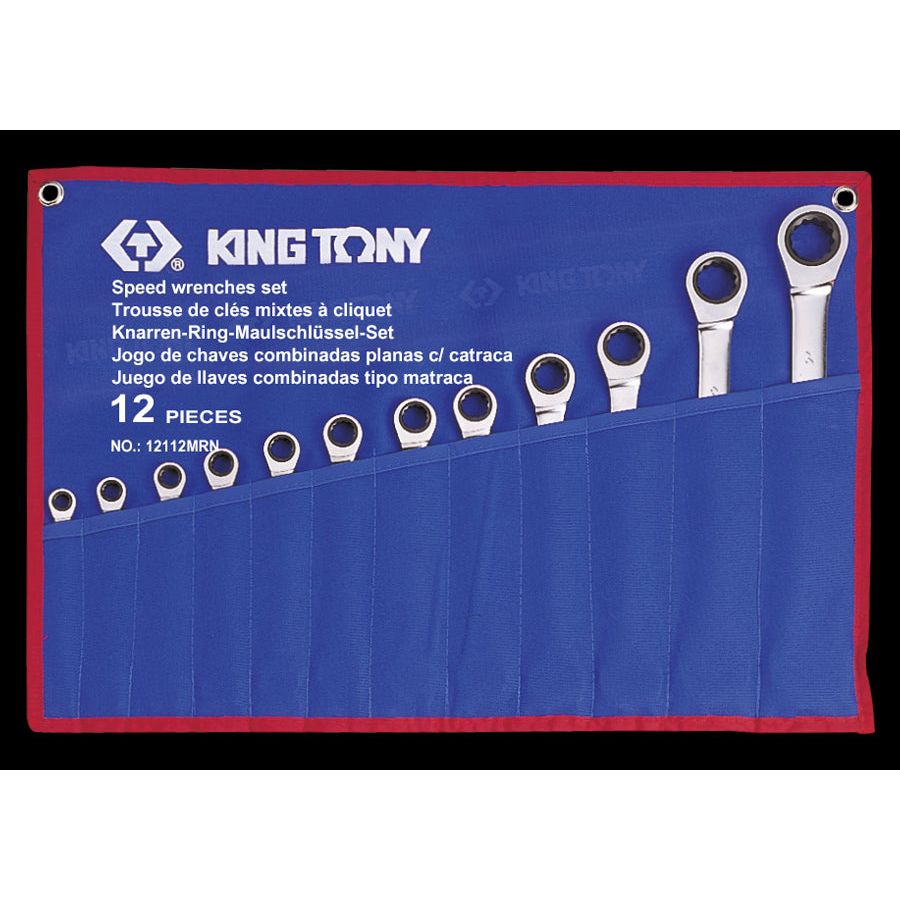 KING TONY Profi-Werkzeuge - Schraubenschlüssel-Set, metrisch, für Schnellmontage - 12 tlg. 12112MRN
