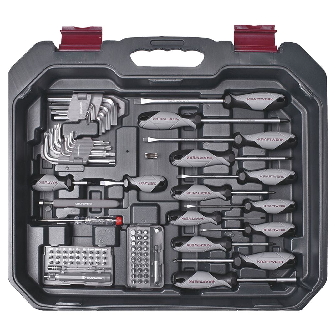 Kraftwerk BASIC LINE 1/4" + 1/2" Umschaltknarren Steckschlüsselsatz Werkzeugkoffer, 266-tlg