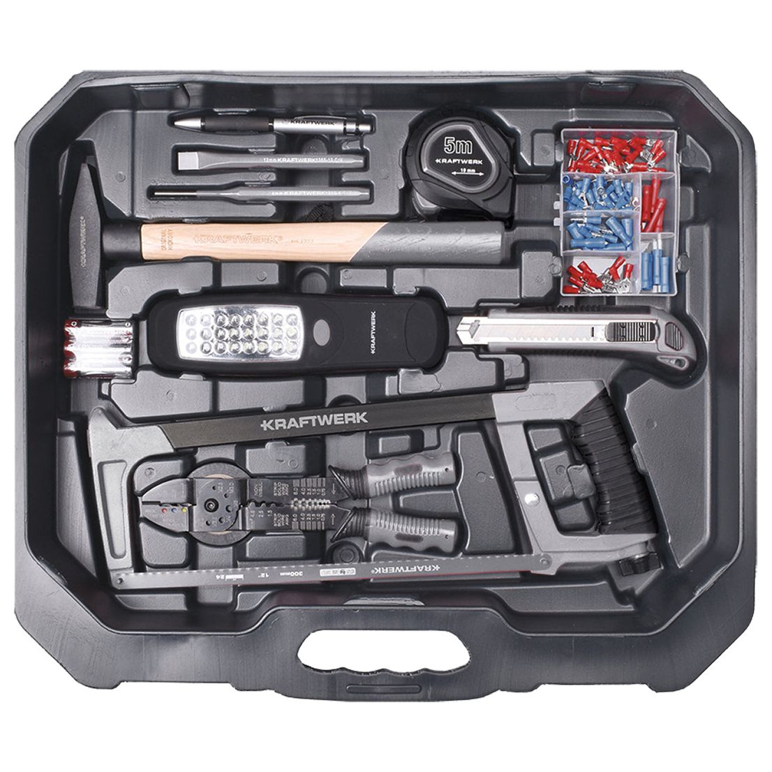 Kraftwerk BASIC LINE 1/4" + 1/2" Umschaltknarren Steckschlüsselsatz Werkzeugkoffer, 266-tlg