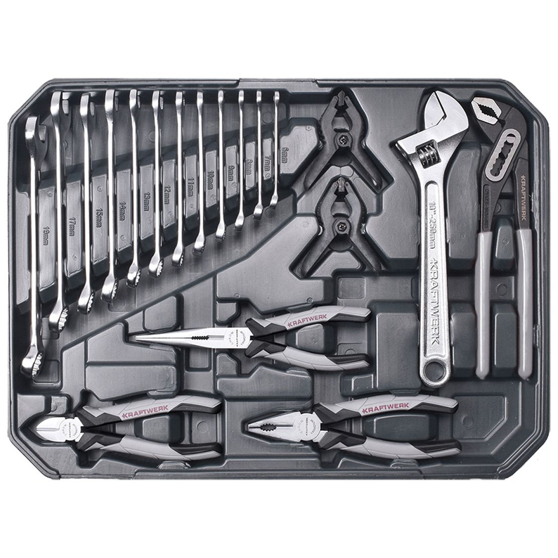 Kraftwerk BASIC LINE 1/4" + 1/2" Umschaltknarren Steckschlüsselsatz Werkzeugkoffer, 266-tlg