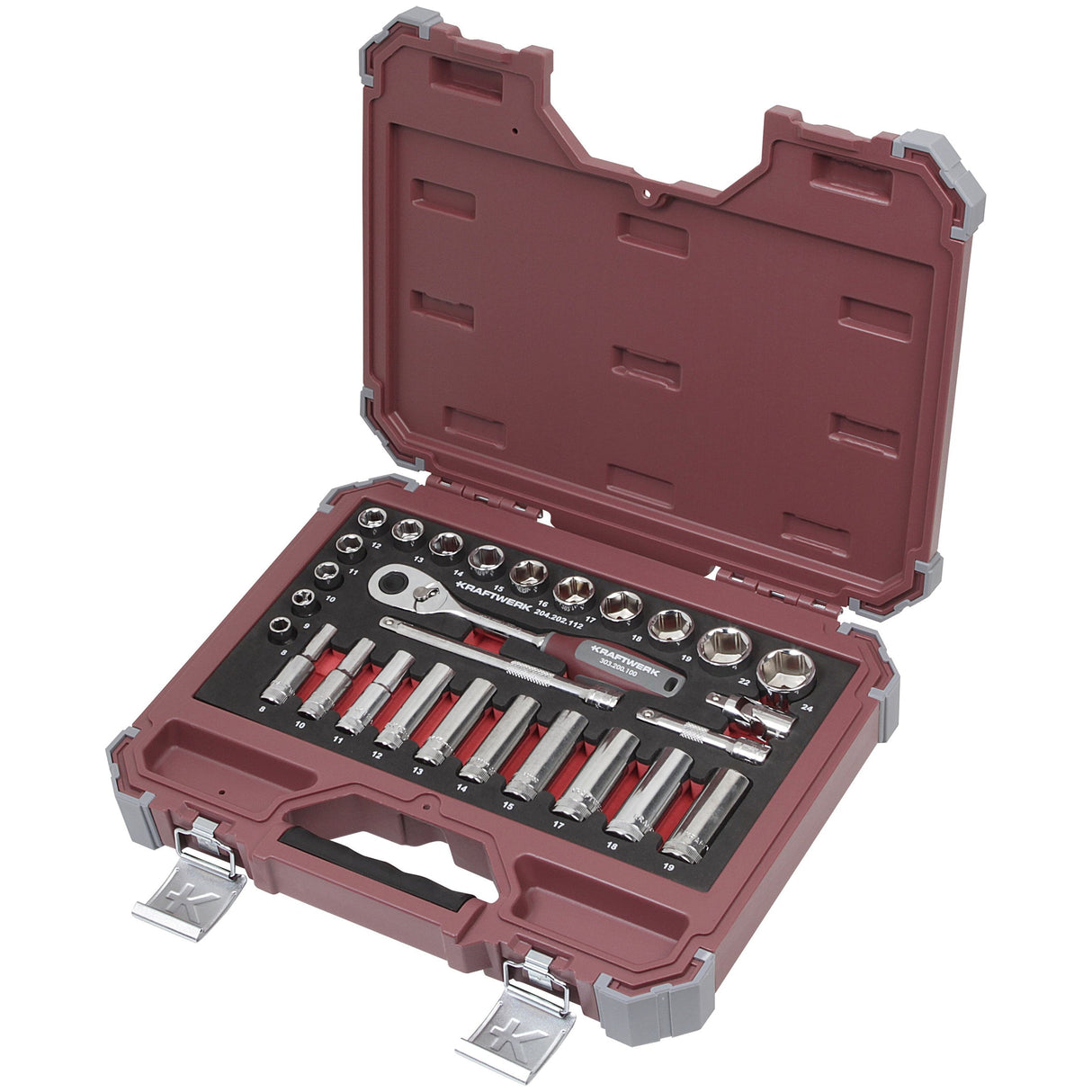 Kraftwerk PRO LINE 3/8" Umschaltknarre Steckschlüssel-Satz, 28-tlg