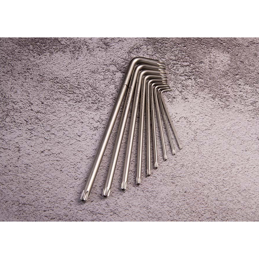 KING TONY Profi-Werkzeuge - RESISTORX® 6-Kantschlüssel-Set, extra lang - 9 tlg. 20419PR