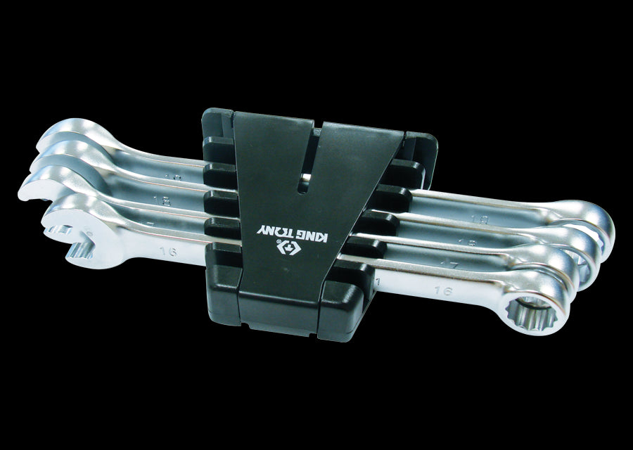 KING TONY Profi-Werkzeuge - Ratschen-Ring-Maulschlüssel-Set, metrisch - 4 tlg. 14104MR