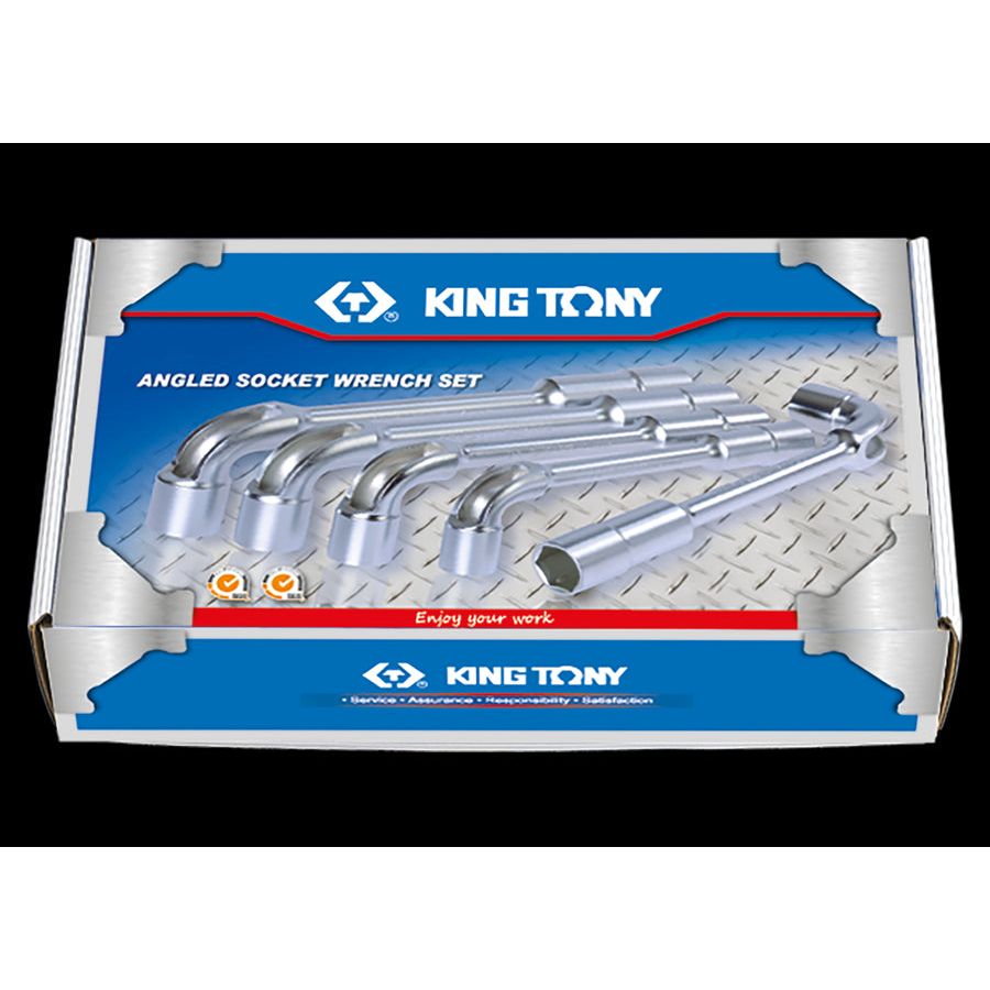 KING TONY Profi-Werkzeuge - Aufsteckschraubenschlüssel, abgewinkelt, metrisch - 16 tlg. 1916MR