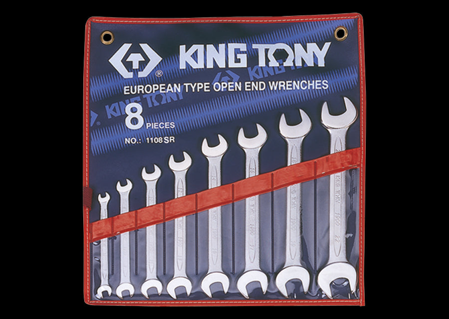 KING TONY Profi-Werkzeuge - Maulschlüssel-Set, Zoll - 8 tlg. 1108SR