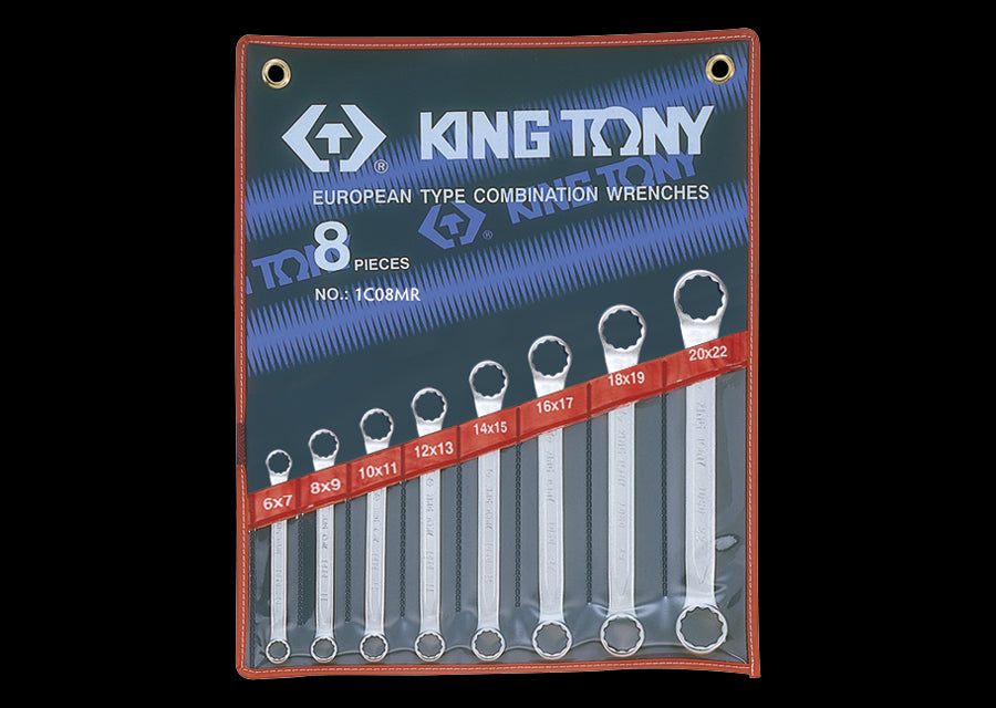 KING TONY Profi-Werkzeuge - Doppel-Ringschlüssel-Set, gerade - 8 tlg. 1C08MR