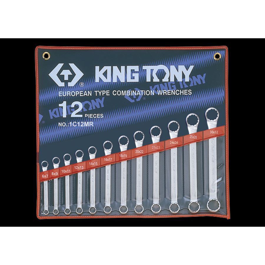 KING TONY Profi-Werkzeuge - Doppel-Ringschlüssel-Set, gerade - 12 tlg. 1C12MR