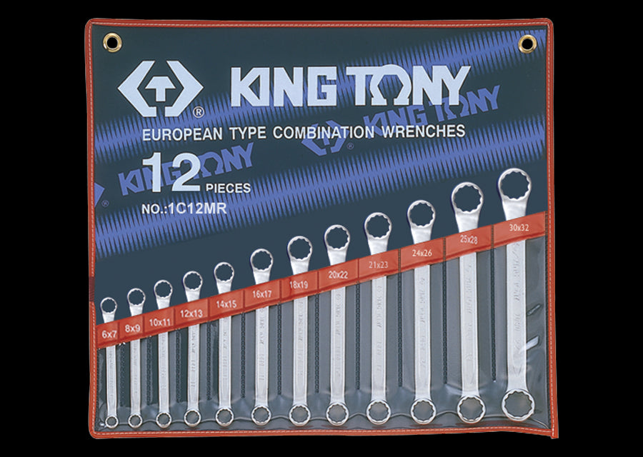 KING TONY Profi-Werkzeuge - Doppel-Ringschlüssel-Set, gerade - 12 tlg. 1C12MR