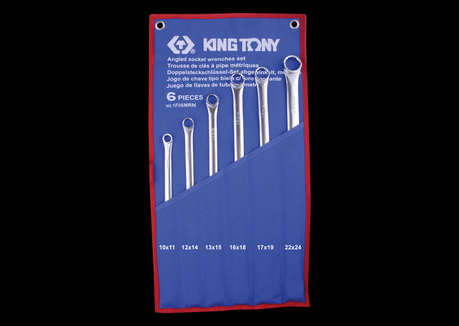KING TONY Profi-Werkzeuge - Doppel-Ringschlüssel-Set, gerade, lang - 6tlg. 1F06MRN