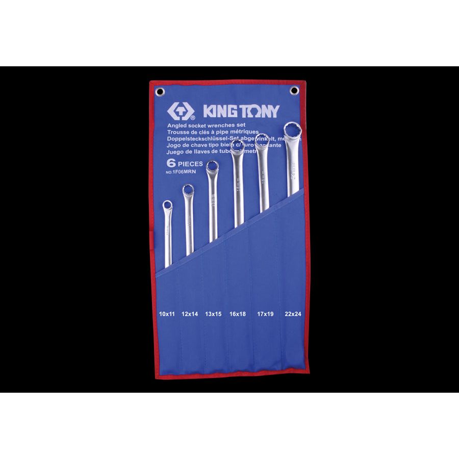 KING TONY Profi-Werkzeuge - Doppel-Ringschlüssel-Set, gerade, lang - 6tlg. 1F06MRN