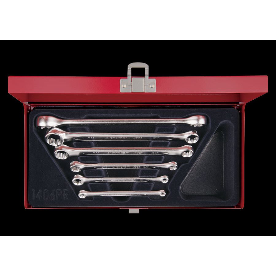 KING TONY Profi-Werkzeuge - Außen-TORX®-Doppelringschlüssel-Set, flach - 6 tlg. 1406PR