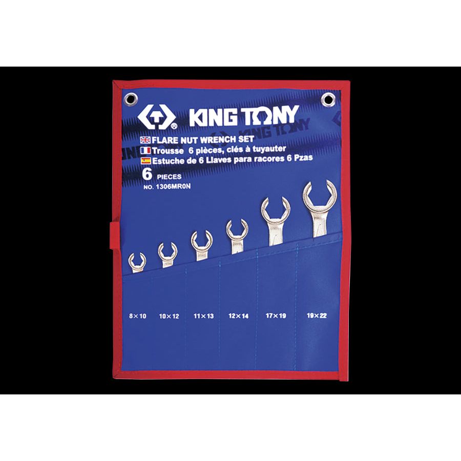 KING TONY Profi-Werkzeuge - Maulschlüssel-Set, metrisch - 6 tlg. 1306MRN