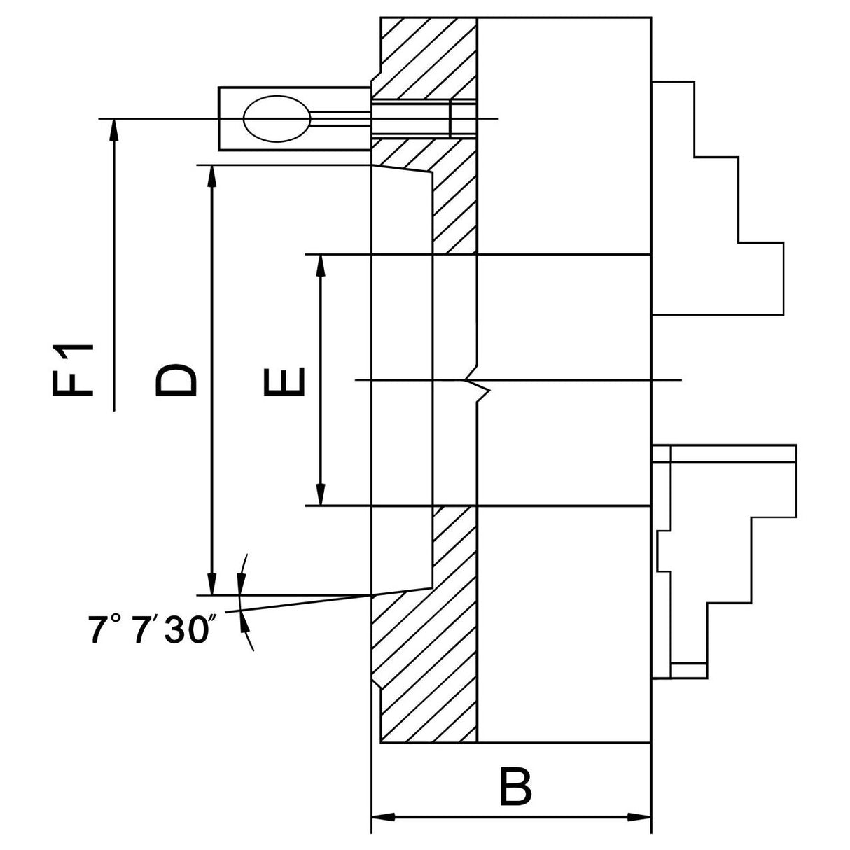 BERNARDO 3-Backenfutter aus Stahl – Modell Präzisions-3-Backenfutter PO3-400/D11