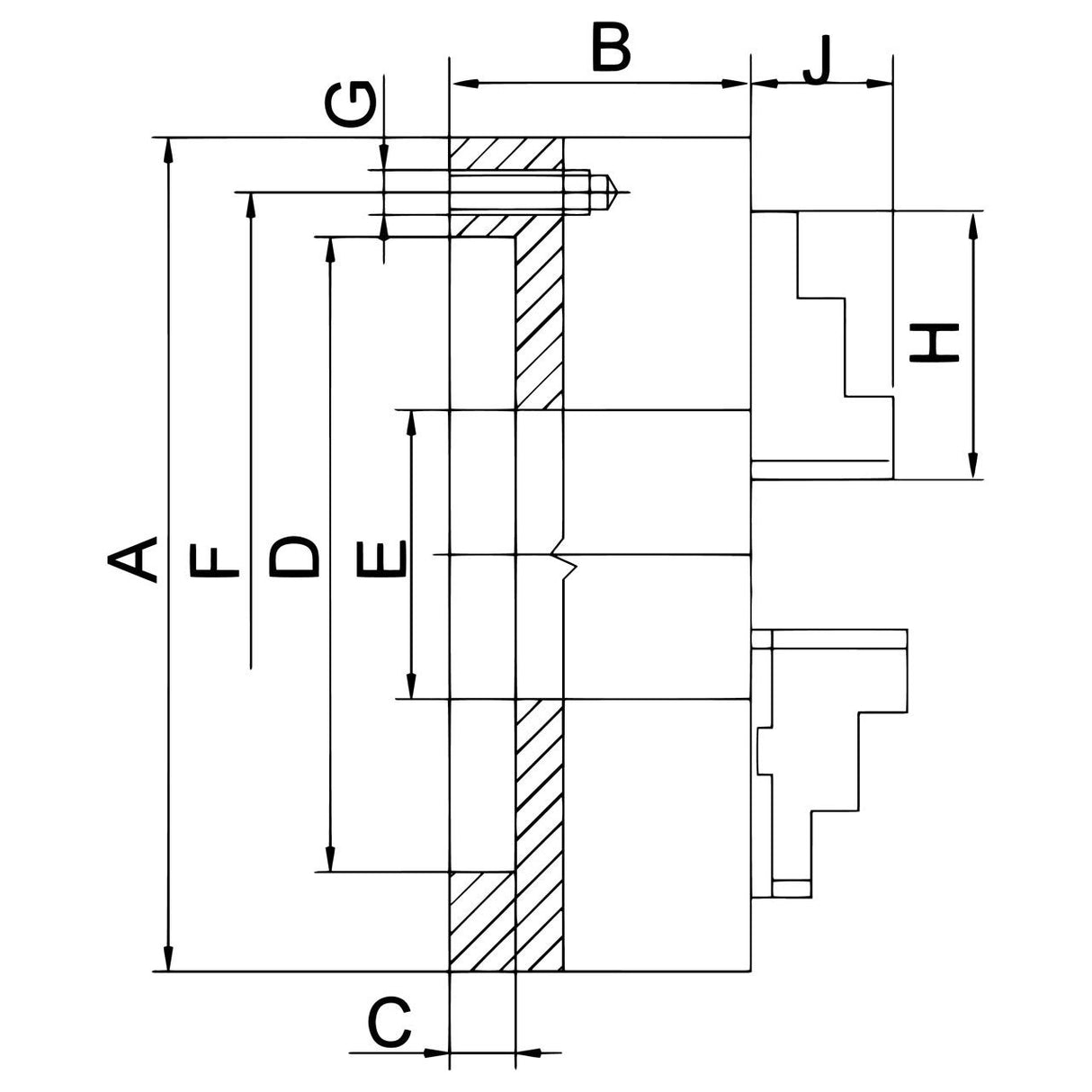 BERNARDO 4-Backenfutter aus Stahl – Modell Präzisions-4-Backenfutter PO4-315