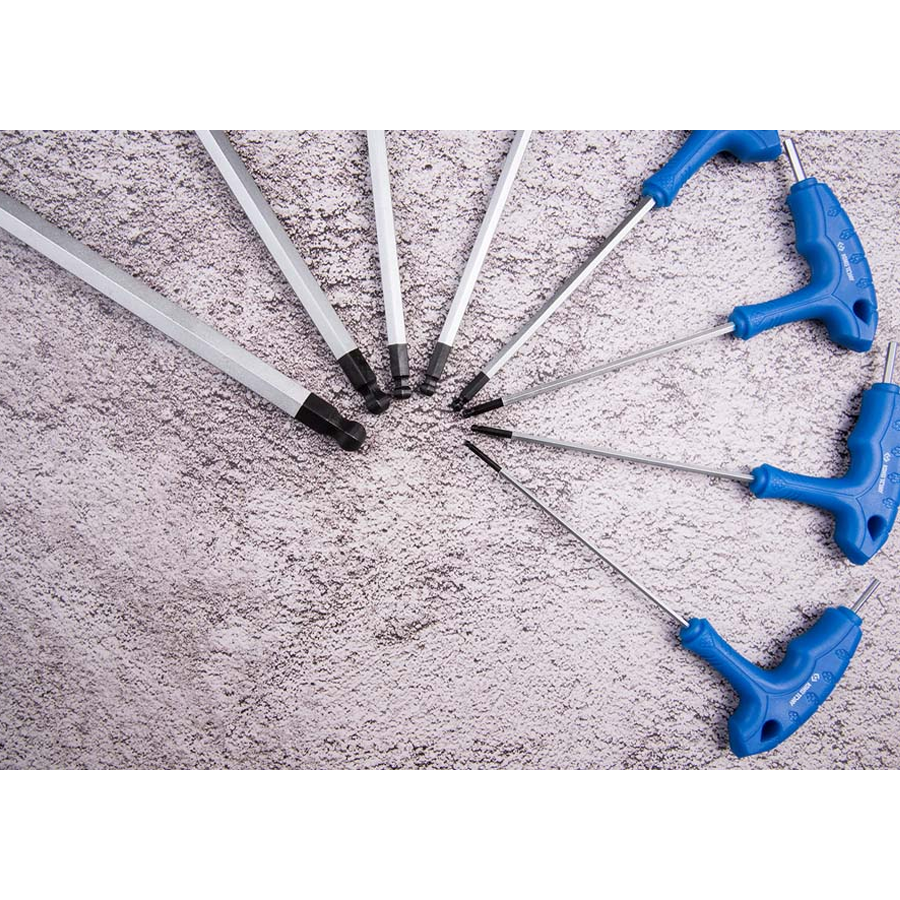 KING TONY Profi-Werkzeuge - T-Griff 6-Kantschlüssel-Set, runder Kopf, mit Ständer - 8 tlg. 21108MR