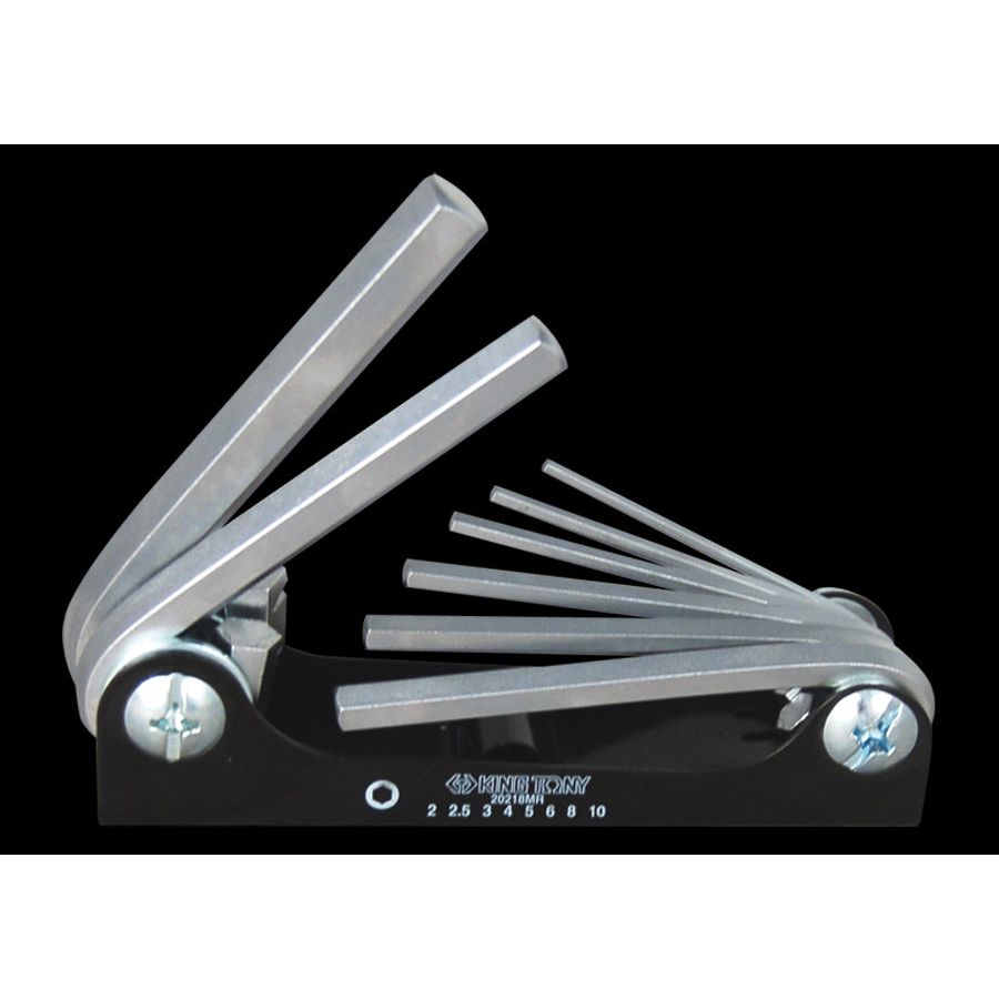 KING TONY Profi-Werkzeuge - 6-Kantschlüssel-Set, mit Halter, metrisch - 8 tlg. 20218MR