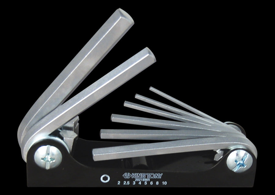 KING TONY Profi-Werkzeuge - 6-Kantschlüssel-Set, mit Halter, metrisch - 8 tlg. 20218MR