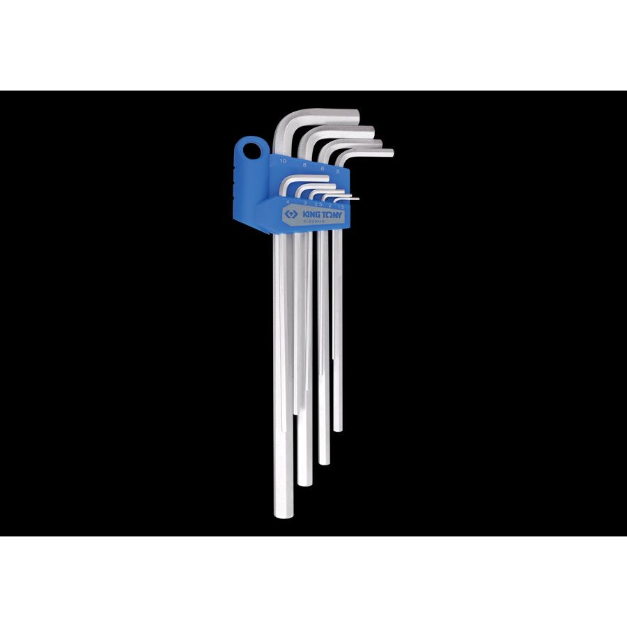 KING TONY Profi-Werkzeuge - 6-Kantschlüssel-Set, extra lang, metrisch - 9 tlg. 20209MR