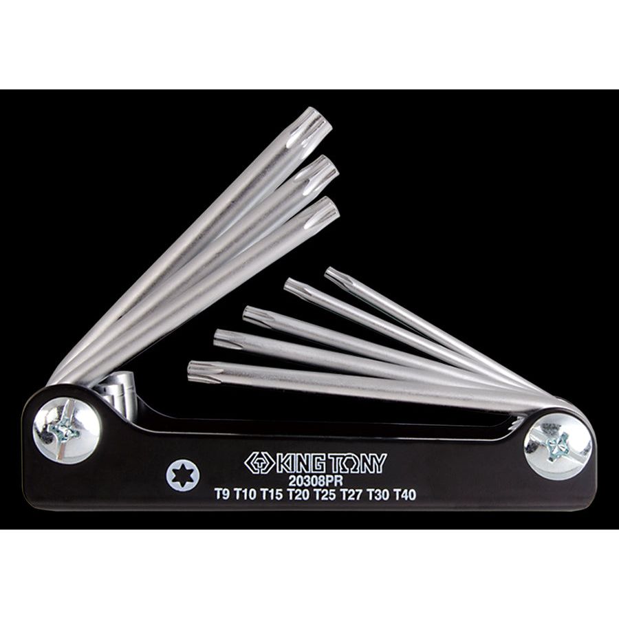 KING TONY Profi-Werkzeuge - TORX® 6-Kantschlüssel-Set, mit Halter - 8 tlg. 20308PR
