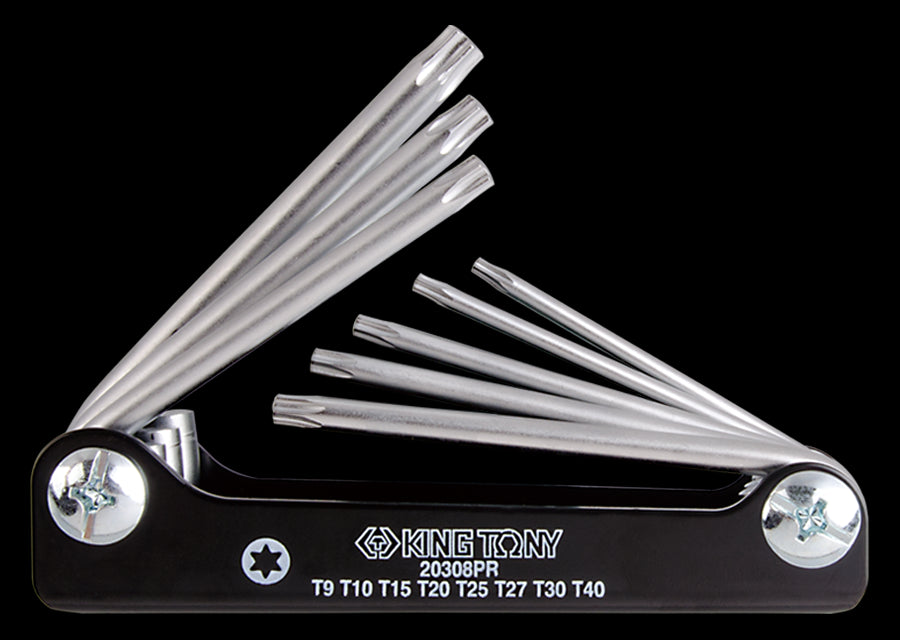 KING TONY Profi-Werkzeuge - TORX® 6-Kantschlüssel-Set, mit Halter - 8 tlg. 20308PR