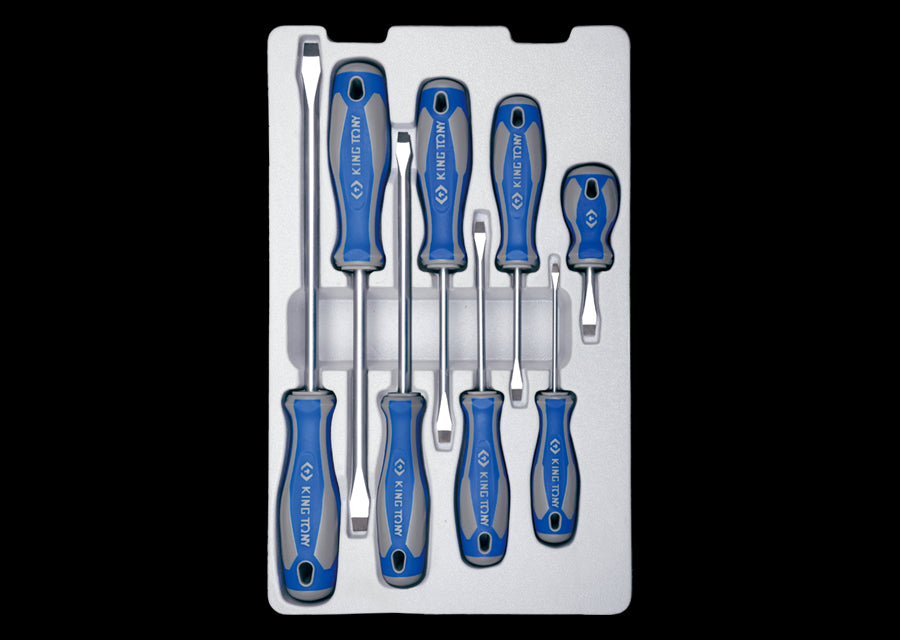 KING TONY Profi-Werkzeuge - Schlitz-Schraubendreher-Set - 8 tlg. 30118MR
