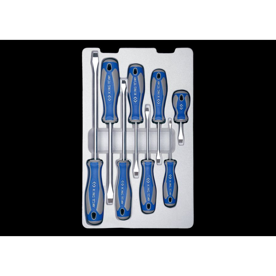 KING TONY Profi-Werkzeuge - Schlitz-Schraubendreher-Set - 8 tlg. 30118MR