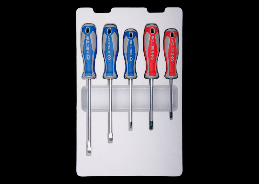 KING TONY Profi-Werkzeuge - Schlitz- und PHILLIPS®-Schraubendreher-Set - 5 tlg. 30115MR