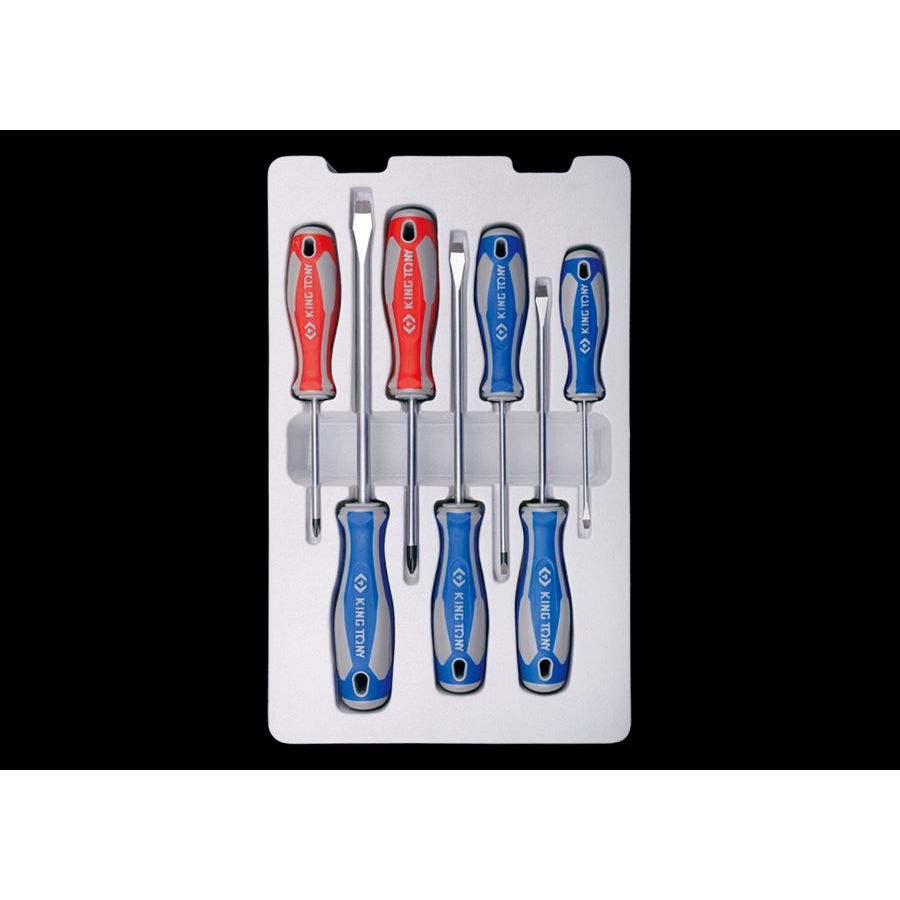 KING TONY Profi-Werkzeuge - Schlitz- und PHILLIPS®-Schraubendreher-Set - 7 tlg. 30117MR