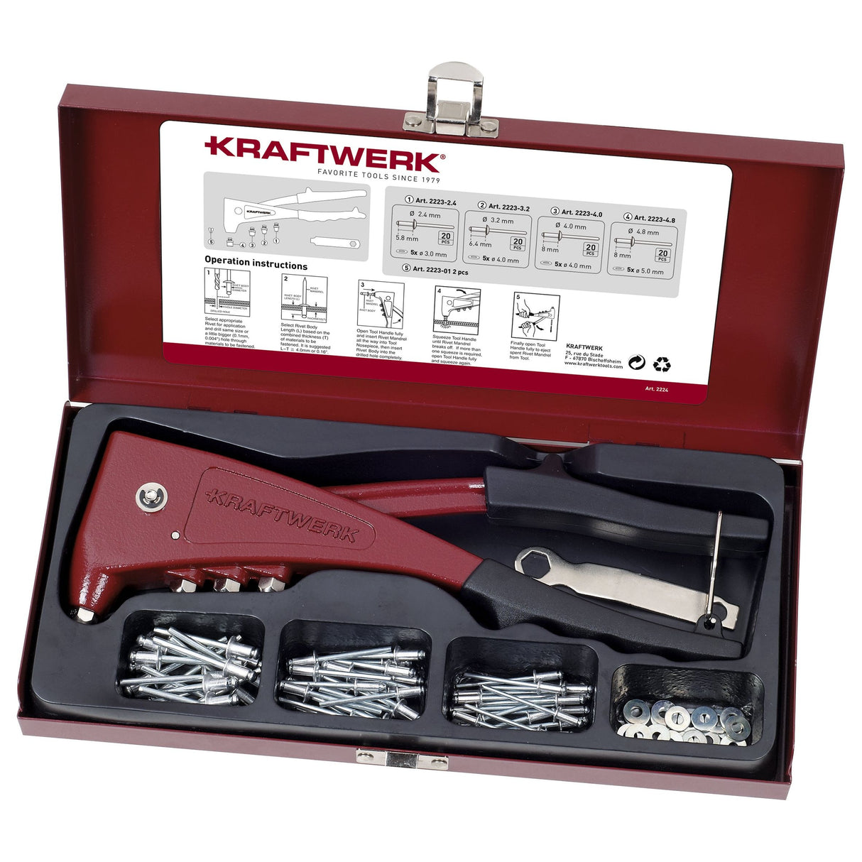 Kraftwerk Handnietzangen-Satz mit 80 Nieten
