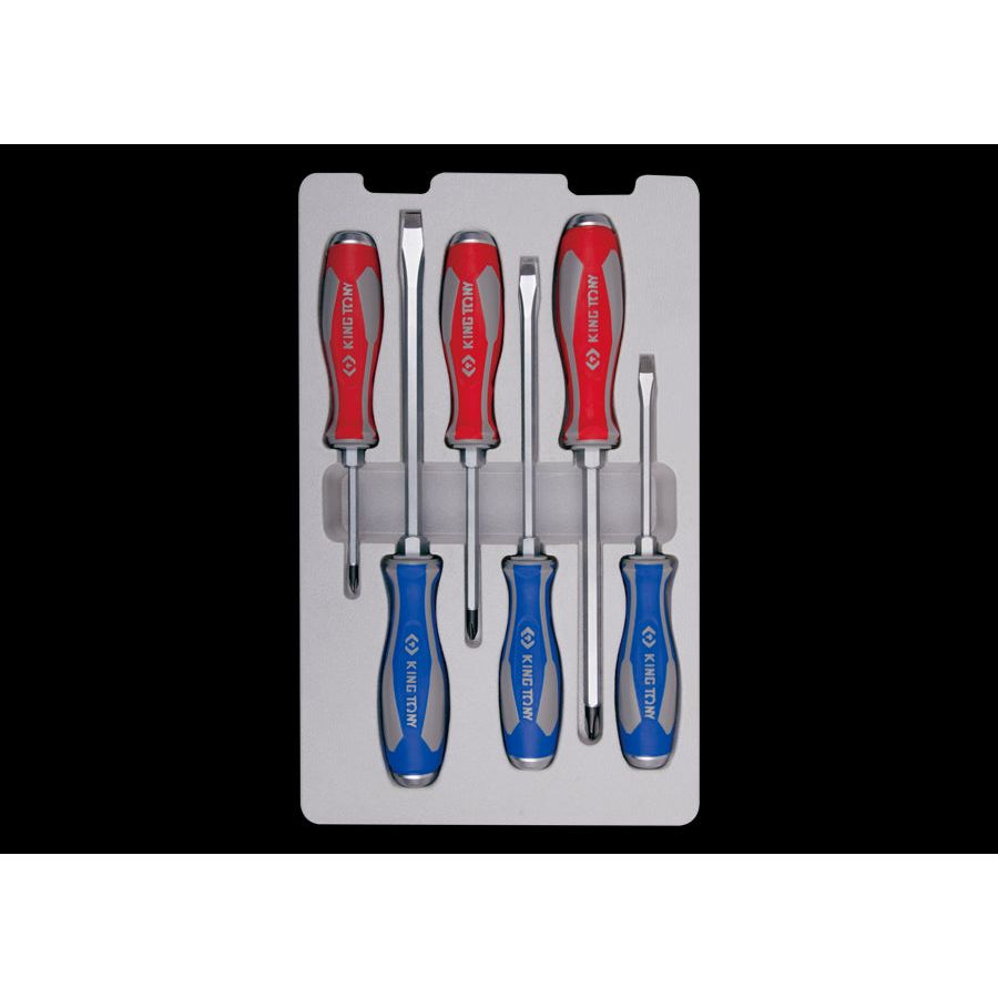 KING TONY Profi-Werkzeuge - Schlitz- und PHILLIPS®-Schraubendreherset, Heavy Duty - 6 tlg. 30206MR
