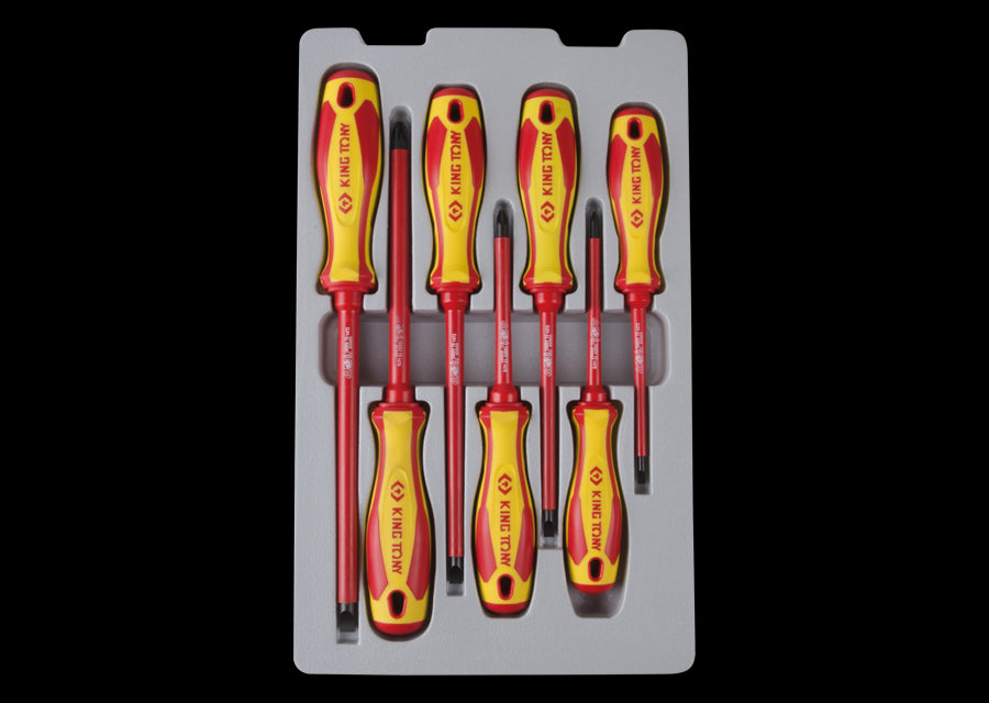 KING TONY Profi-Werkzeuge - Schlitz- + PHILLIPS®-Schraubenzieher-Set, VDE - 7 tlg. 30617MR