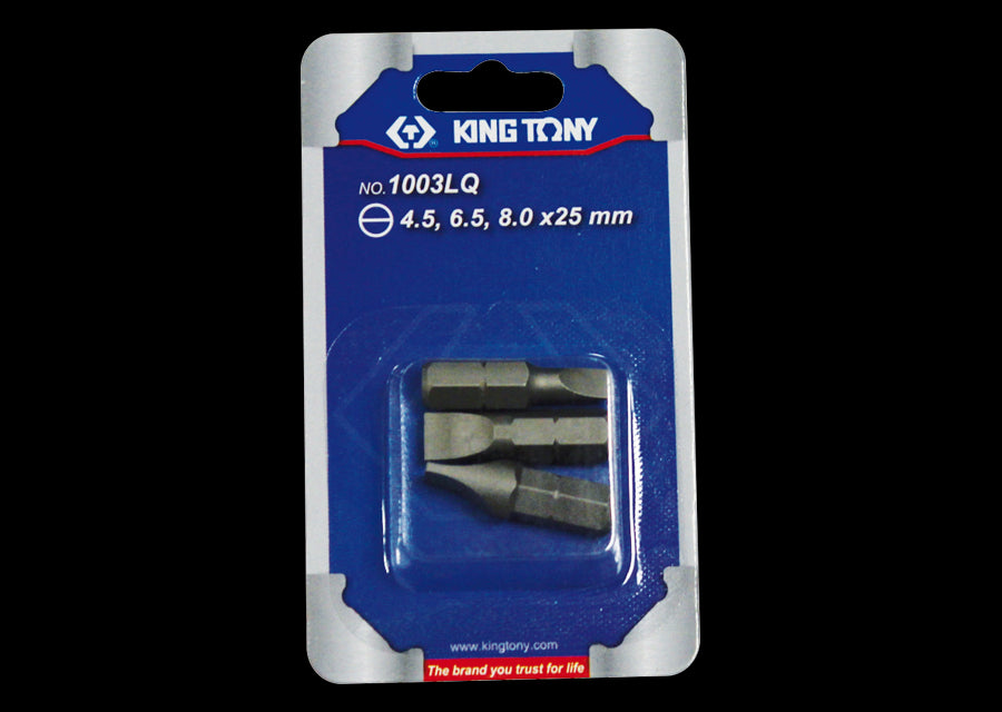 KING TONY Profi-Werkzeuge - 1/4" Schlitzschrauben Einsatzbit-Set - 3 tlg. 1003LQ