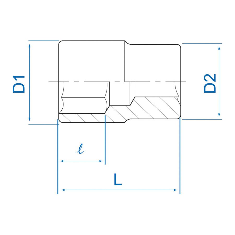 KING TONY Profi-Werkzeuge - 1/4" 6-Kant Steckschlüssel-Einsatz - 11/32 233511S