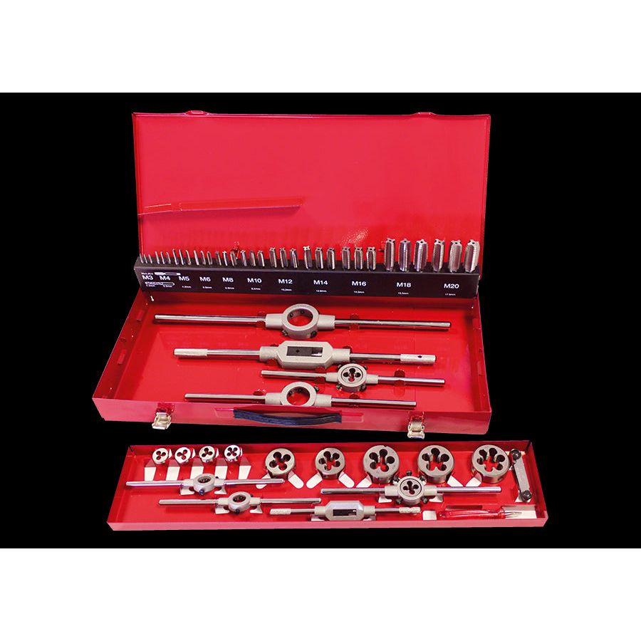 KING TONY Profi-Werkzeuge - Gewindeschneide-Set, metrisch - 54 tlg. 13954MQ